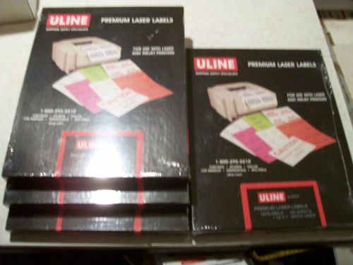 4 NEW UNOPENED ULINE LASER LABEL BOXES-(3)3.5&#034; x 5&#034; S-8064 &amp; (1)1.5&#034; x 1&#034; S-5959