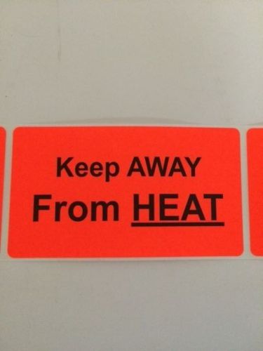 250 4 1/4 x 2 3/8  Keep Away From Heat Red NEON Labels Stickers Fragile