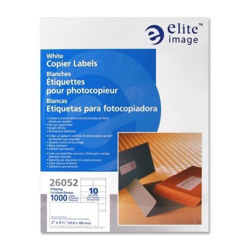 Elite Image White Copier Mailing Label - 2&#034; Width X 4.25&#034; Length - (eli26052)
