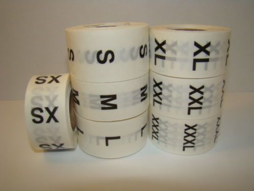 500 S Labels of 1&#034; Round Clear SMALL Size Clothing Retail Sticker Rolls