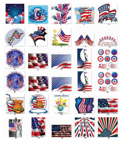 30 Personalized US flag Independence Day Address Labels Buy3 Get1 free {fL3}