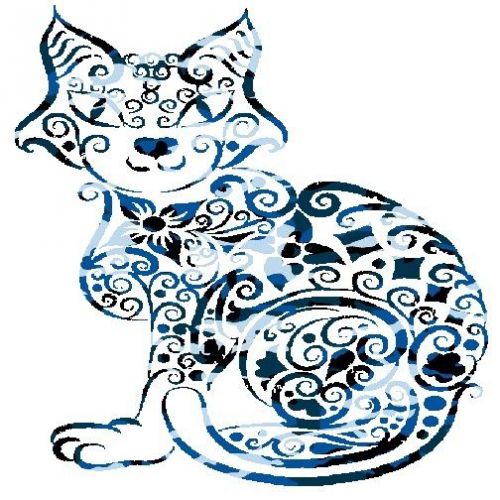 30 Custom Blue Camo Cat Personalized Address Labels