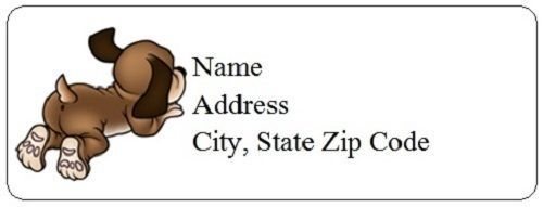 30 Personalized Cute Dog Return Address Labels Gift Favor Tags (dd25)