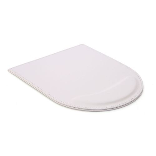 New arrivals pu leather solid color wrist comfort mousepad mat office white pad for sale