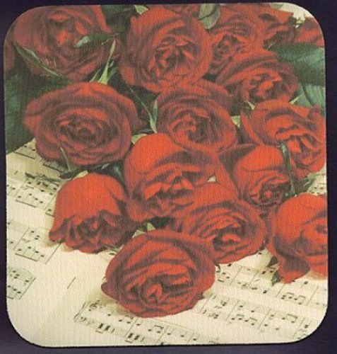 MUSIC AND ROSES Heavy Rubber Backed Mousepad #0706
