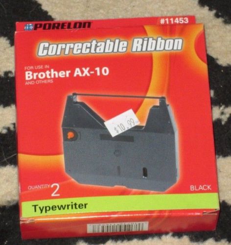 Typewriter Ribbon Brother AX10 by Porelon #11452 *2 Pack* NIP