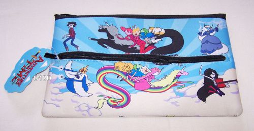 Adventure time group alternate blue printed neoprene zip up pencil case new for sale
