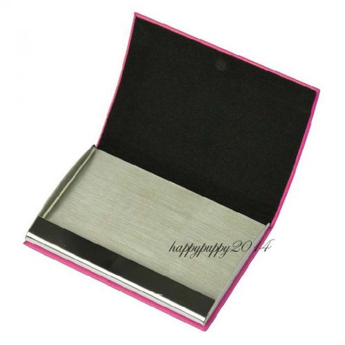 Luxury Faux Pu Leather Outdoor Stainless Steel Name Card Organizer Case Holder