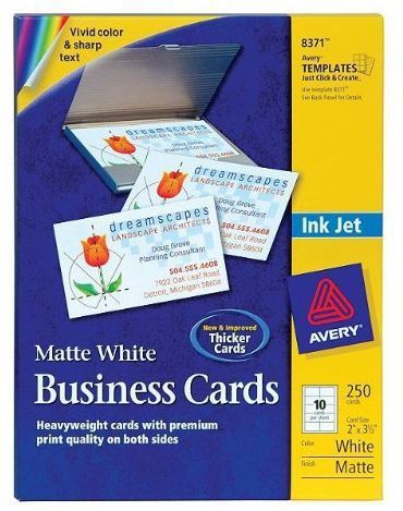 Business Cards For Inkjet Printers Matte White New Print Cards - 250 Ct