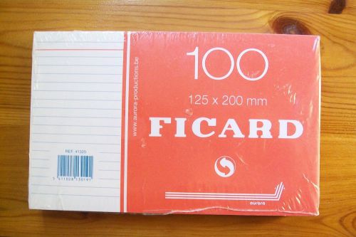 FICARD 100 CARDS LINES 125 X 200 MM NEW