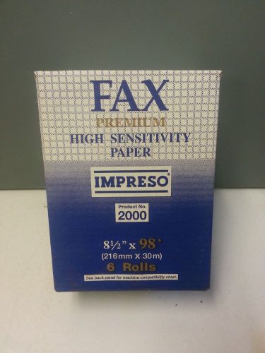 6 Rolls Impreso High Sensitivity Fermium Fax Paper No. 2000