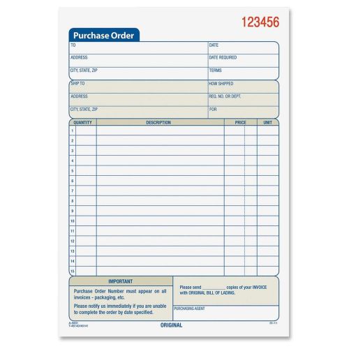 LOT OF 10 Adams Carbonless Purchase Order Statement - 8.43&#034; x 5.56&#034; - 2 Part