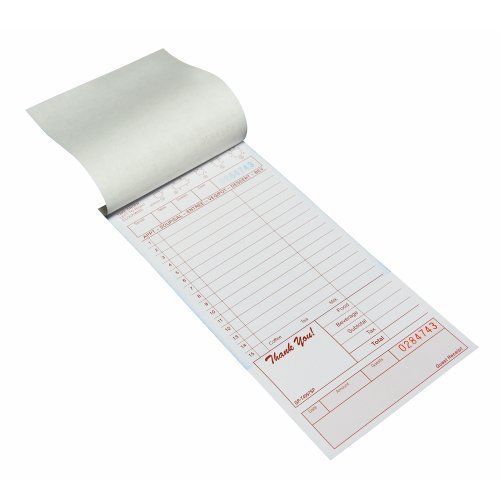 (2000) 2 part tan guest check pad restaurant  8 of 250  (4.2w x 8.5l bond/board for sale