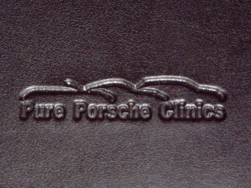 GENUINE FULL LEATHER MINI &#034;PURE PORSCHE CLINICS&#034; NOTEBOOK W/ CARRERA CUP PEN!