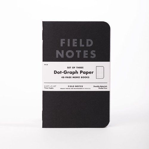3 x dot graph paper black field notes edition cooper hewitt books 3.5&#034;x5.5&#034; kraf for sale