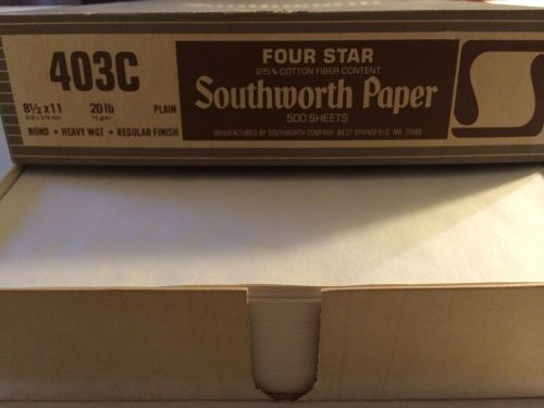 Southworth typewriter paper 471 sheets 403c 8 1/2 x 11 plain heavy weight 20lb for sale