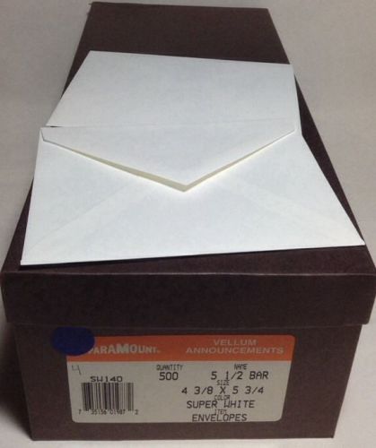 Paramount Vellum Announcements 5 1/2 Bar Super White Envelopes 230/500 FREE SHIP