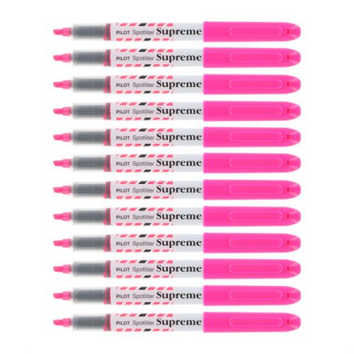 Pilot spotliter supreme highlighters, fluorescent pink, chisel tip, dozen for sale