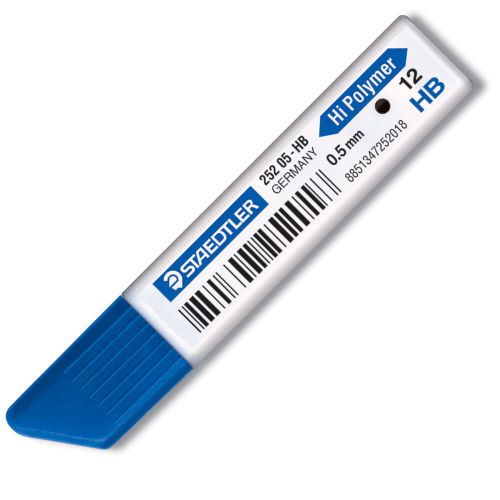 STAEDTLER Hi-polymer HB Mechanical Pencil Leads Refill 0.5 mm Leads (12 pcs)