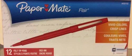 Papermate Point Guard Flair Red Ink, Med Point, 1 Dozen, - PAP8420152 (New)