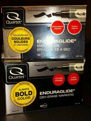 Quartet EnduraGlide black dry erase markers NIB 2 boxes/ 12 per box