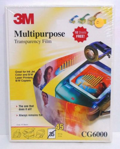 3M Multipurpose Transparency Film CG6000 - 8.5 x 11&#039;&#039; 45 Sheets, New