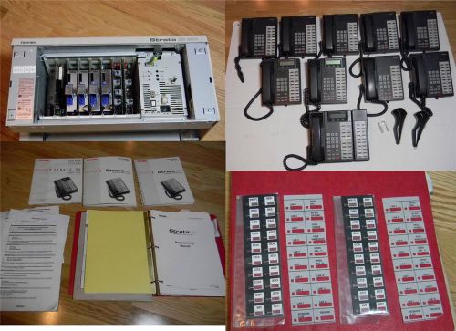 Toshiba strata dk280 dk-280 business telephone system dksub280a +9 phones for sale