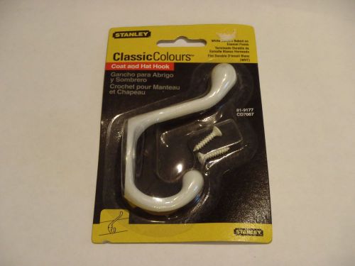 Stanley Hardware 81-9177 CD7067 Heavy Duty Coat and Hat Hooks, White Paint ~ NEW