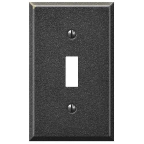Textured Antique Pewter Steel Switch Wall Plate-1TGL TX APWTR WALLPLATE