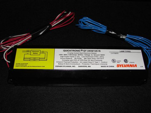 New osram sylvania qt 2x59/120 is 2 lamp fluorescent t8 electronic ballast 120v for sale