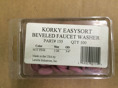 Korky Easysort Beveled Faucet Washer #155*100pack 1/2R - New In Package