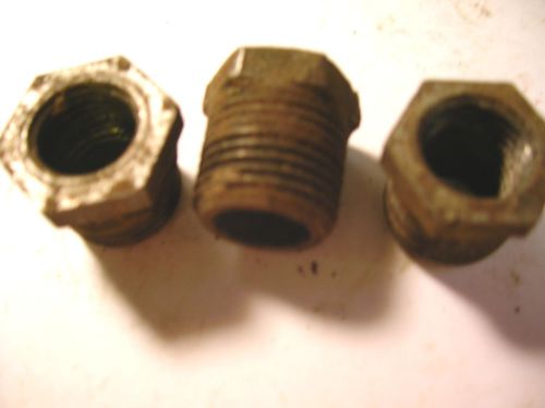 REDUCER 3/8 PIPE TO 1/4&#034; PIPE FITTING 3 PIECES OLD SHOP STOCK.