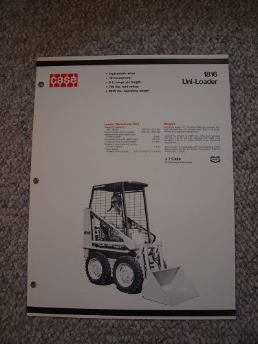 Case 1816 Uni-Loader Skid-Steer &#034;Bobcat&#034; Tractor Brochure Original MINT &#039;75