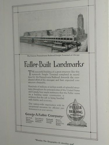 1920 Fuller Const. advertisement page, Pennsylvania RR Freight Terminal