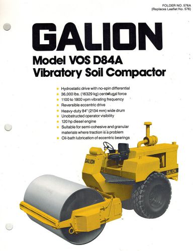 GALLION/DRESSER VOS D84A VIBRATORY SOIL COMPACTOR  BROCHURE 1983
