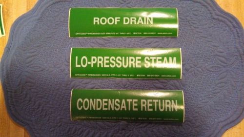 (3) Plumbing Pipe Labeling Stickers Drain Condensate Return Lo-Pressure Steam