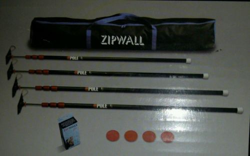 ZipWall ZP4 ZipPole 4 Pack 10 Foot Light Weight Spring Loaded Poles for Plastic