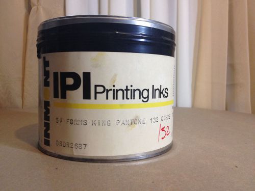 IPI new 5lb can of offset ink PMS 132 Yellow Ochre Printmaking, Lithography