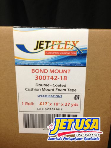 Jetflex flexo mounting tape: bound mount 300t42-18 / .017&#034; x 18&#034; x 27 yds for sale