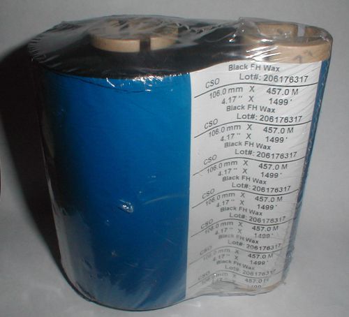 Thermal transfer ribbon 4.17&#034; x 1499&#039; (106 mm x 457 m) black fh wax fid10675xc for sale