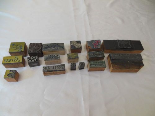 Vintage printing block advertising/industrial stamps (see desc. for details) for sale