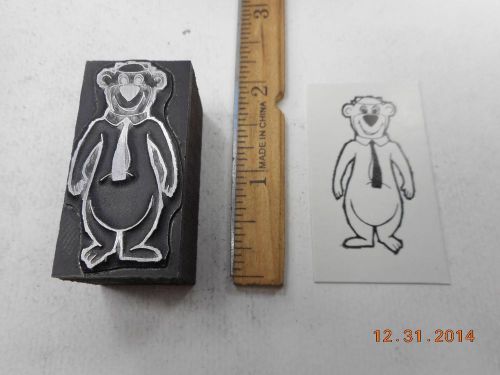 Letterpress Printing Printers Block, Yogi Bear, Cartoon Character