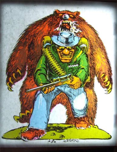 Lot of 12 Vintage 1970&#039;s ROACH Day-Glo Heat Transfers ~ Crazy Hunter and Bear