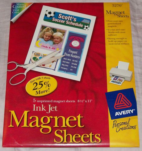 Avery InkJet Magnet Sheets - 8.5&#034; x 11&#034; - 10 Sheets - Matte White - New / Sealed