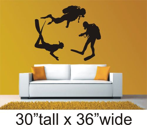 2X Swimming Under Water Wall Vinyl Sticker Bedroom Drawing Decal Decor-1465