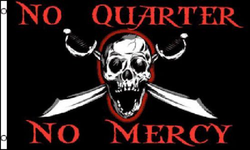 No Quarter No Mercy Pirate Flag 3x 5&#039; Indoor Outdoor Deluxe Banner
