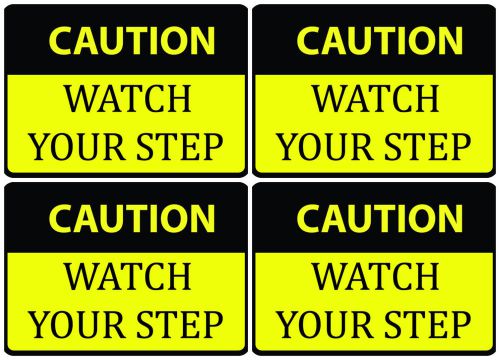 Protect Caution Watch Your Step Practice Yellow High Quality Signs 4 Pack USA