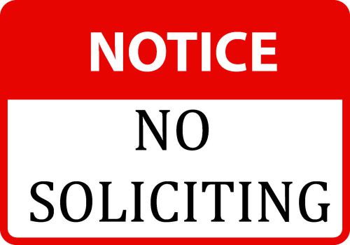 Notice No Soliciting Business Information Home Sign Red High Quality Single