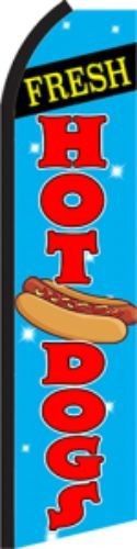 Fresh hot dogs sign swooper flag advertising feather super banner /pole bfp for sale