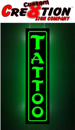 LED Light Up Sign - TATTOO - Neon /Banner Alternative 46&#034;x12&#034; window sign